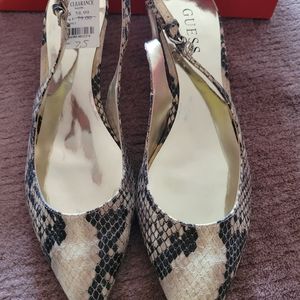 Guess faux snakeskin slingbacks
